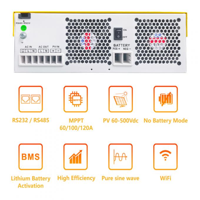 Hybrid Solar Inverter with MPPT 3.5KW-6.2KW Pure Sine Wave