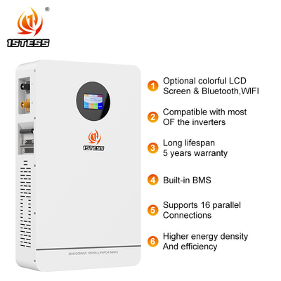25.6V 200Ah 5.12kwh home energy storage battery Wall-Mounted Model Energy Storage Battery system