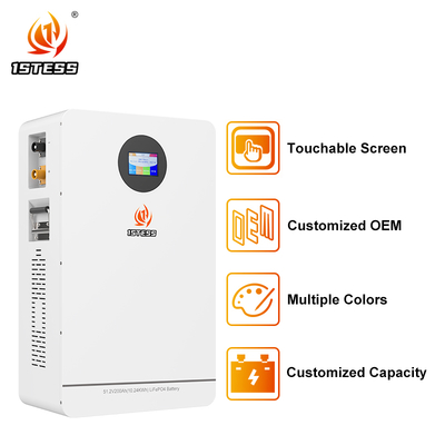 10.24kWh Smart Residential Battery 51.2V 200Ah Touch Control