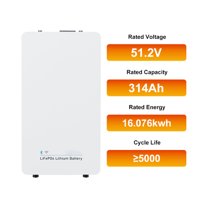 Solar Home Energy Storage System All in One 51.2V 16kwh 314Ah Battery Pack with Smart BMS Backup