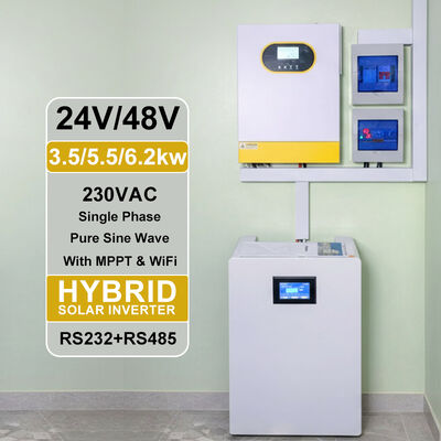 6.2KW Off Grid Inverter 48V Pure Sine Wave MPPT 120A Charger Single Phase 230VAC for Residential Solar System