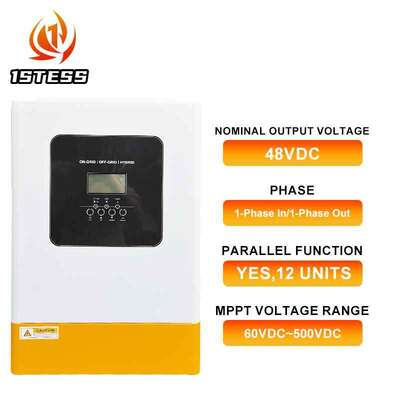 6200W 5500W Off Grid Solar Inverter 48VDC 1 Phase 120A 100A MPPT Charger Pure Sine Wave CT Anti Backflow for Home